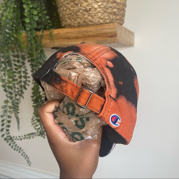 Champion Spellout Custom One Of A Kind Bleach Splatter Dad Hat OS - Picture 4 of 6